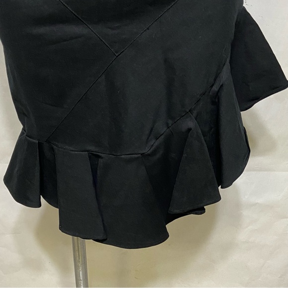 NICOLE MILLER ARTELIER BLACK MODERN ASYMMETRICAL FITTED FAN PENCIL SKIRT - Picture 5 of 16